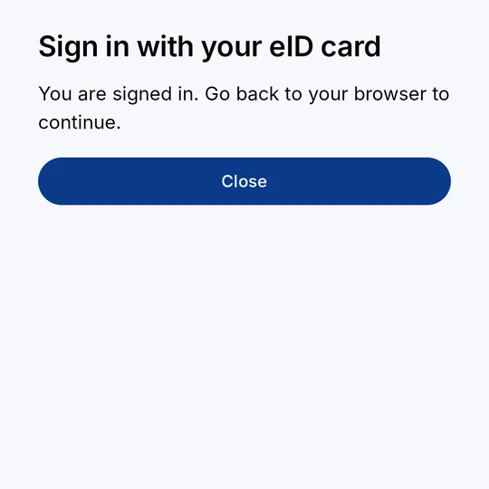 « Vous êtes connecté » – revenez à votre navigateur
