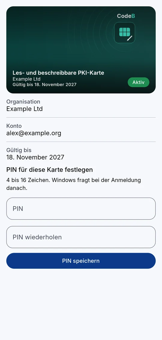Die Karten-PIN festlegen
