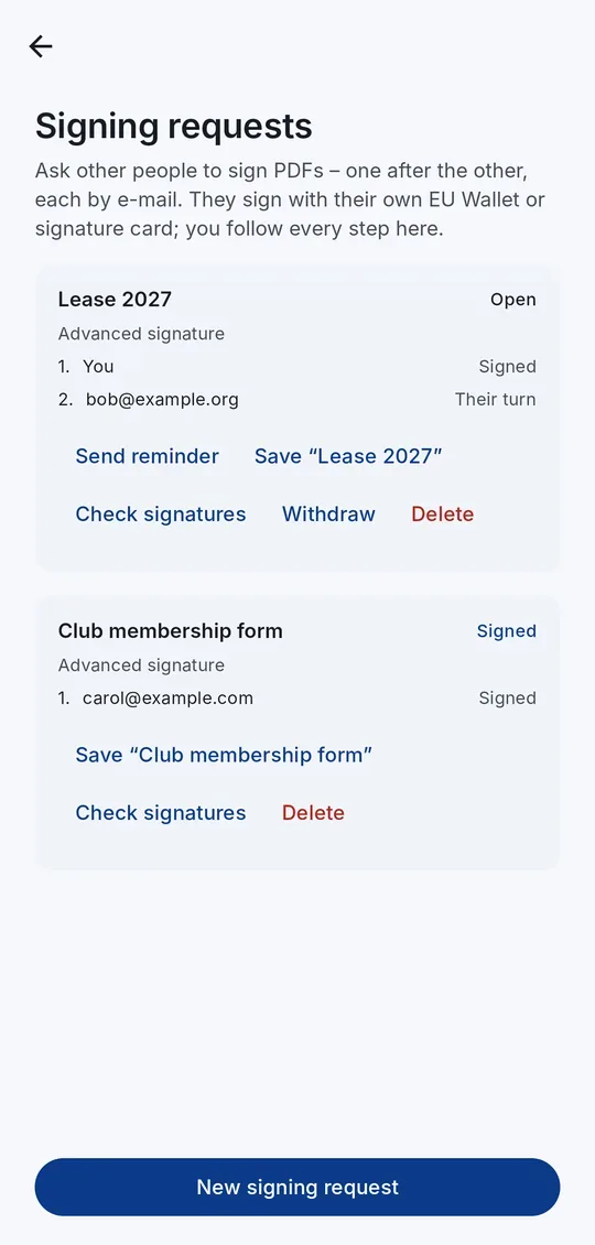 Demandes de signature : qui a signé et à qui c’est le tour